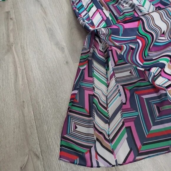 Juicy Couture Black Label Women's XS Colourful Geo Abstract Peasant Maxi Dress - Picture 11 of 16